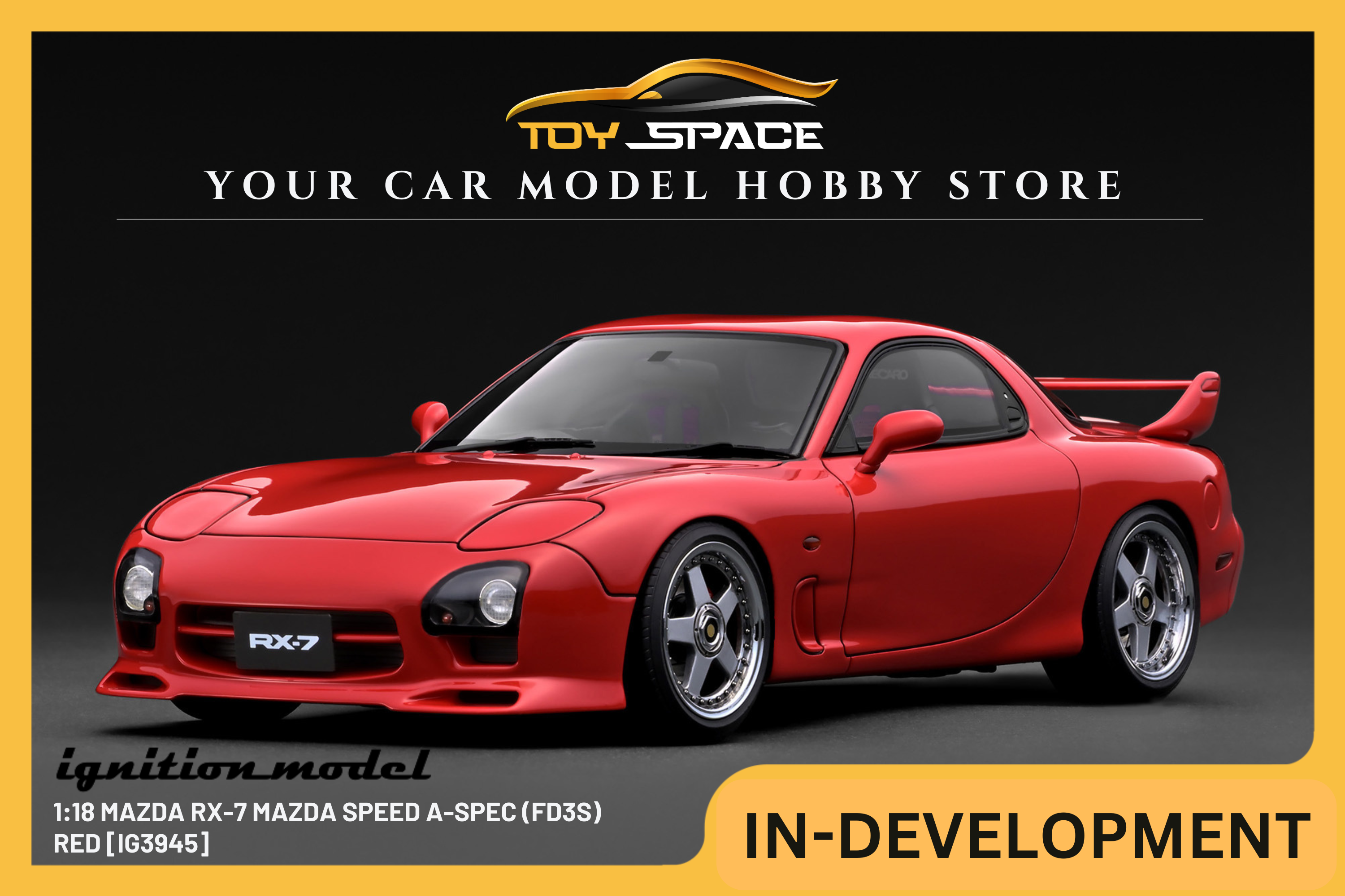 IGNITION MODEL] 1:18 Mazda RX-7 Mazda Speed A-Spec (FD3S) Red [IG3945
