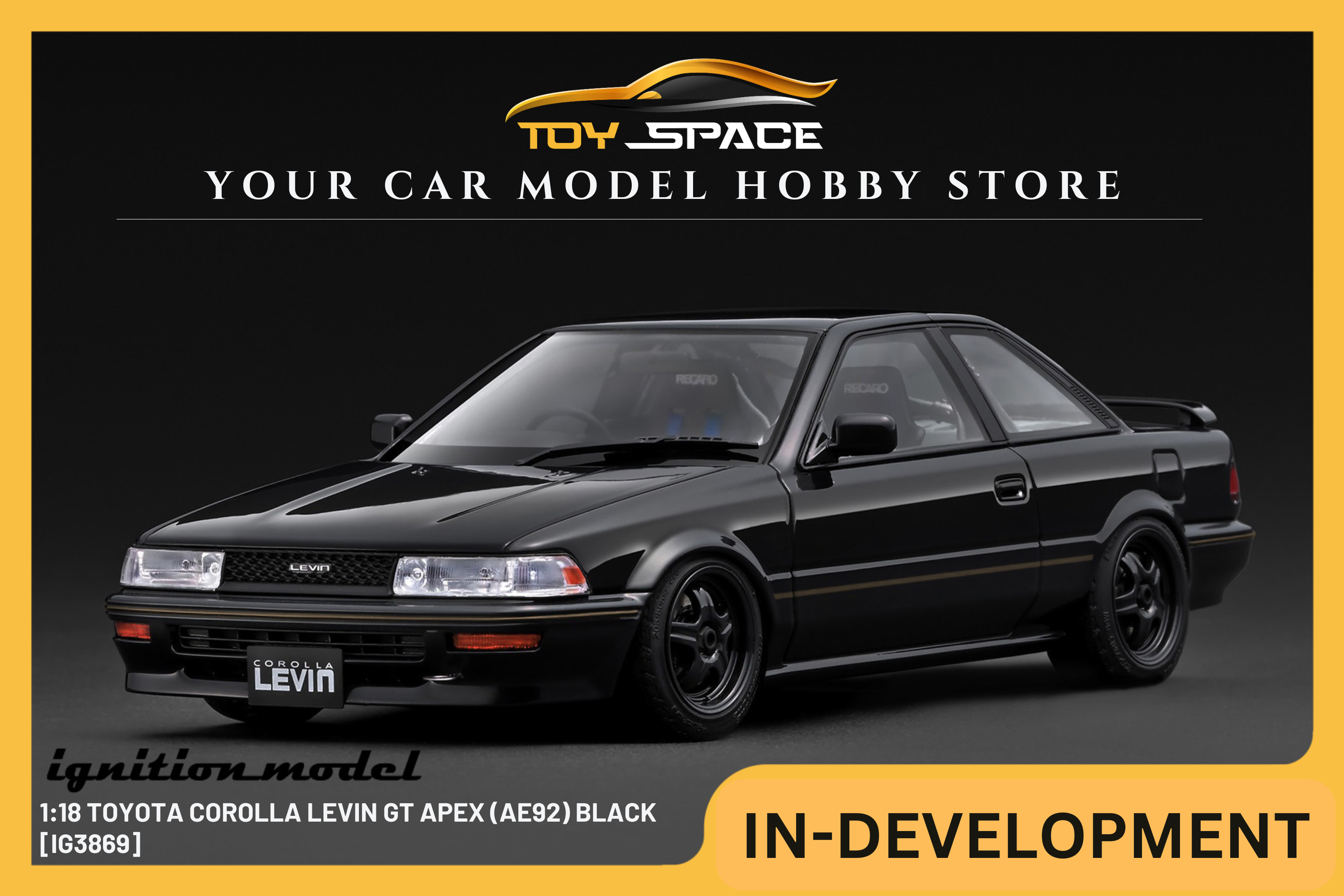 IGNITION MODEL] 1:18 Toyota Corolla Levin GT Apex (AE92) Black [IG386