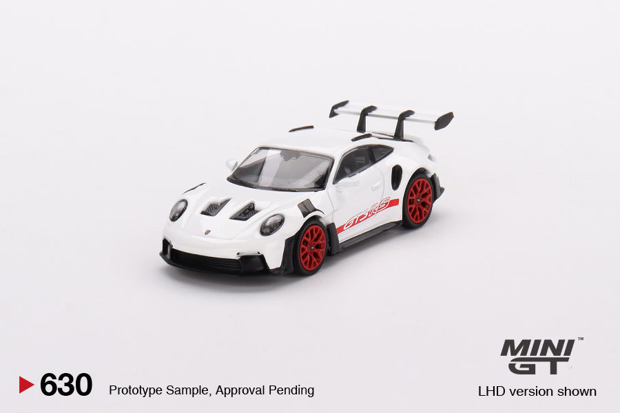 Mini GT Porsche 911 (992) GT3 RS White with Pyro Red Accent 