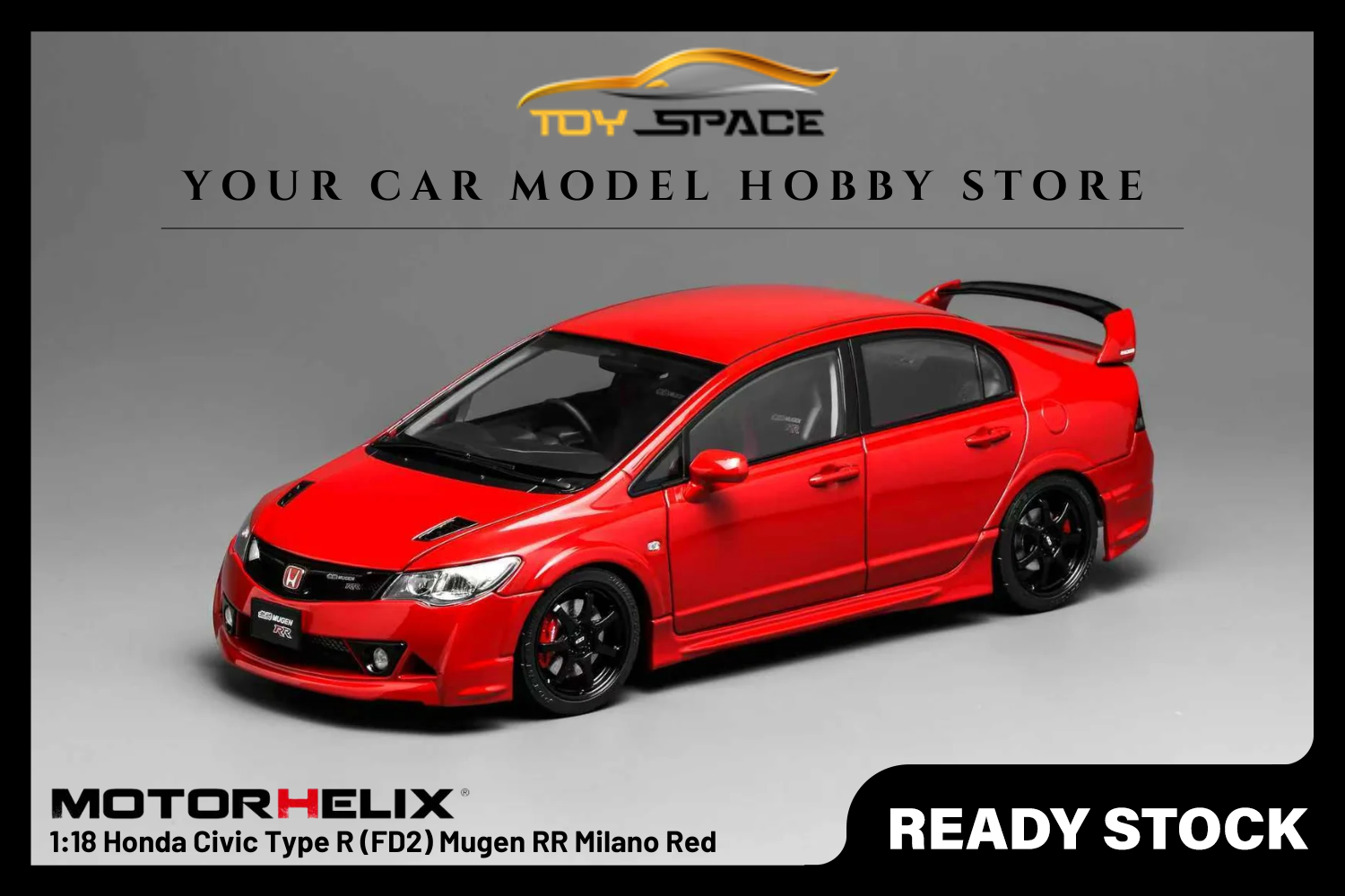 MOTORHELIX] 1:18 Honda Civic Type R (FD2) Mugen RR Milano Red