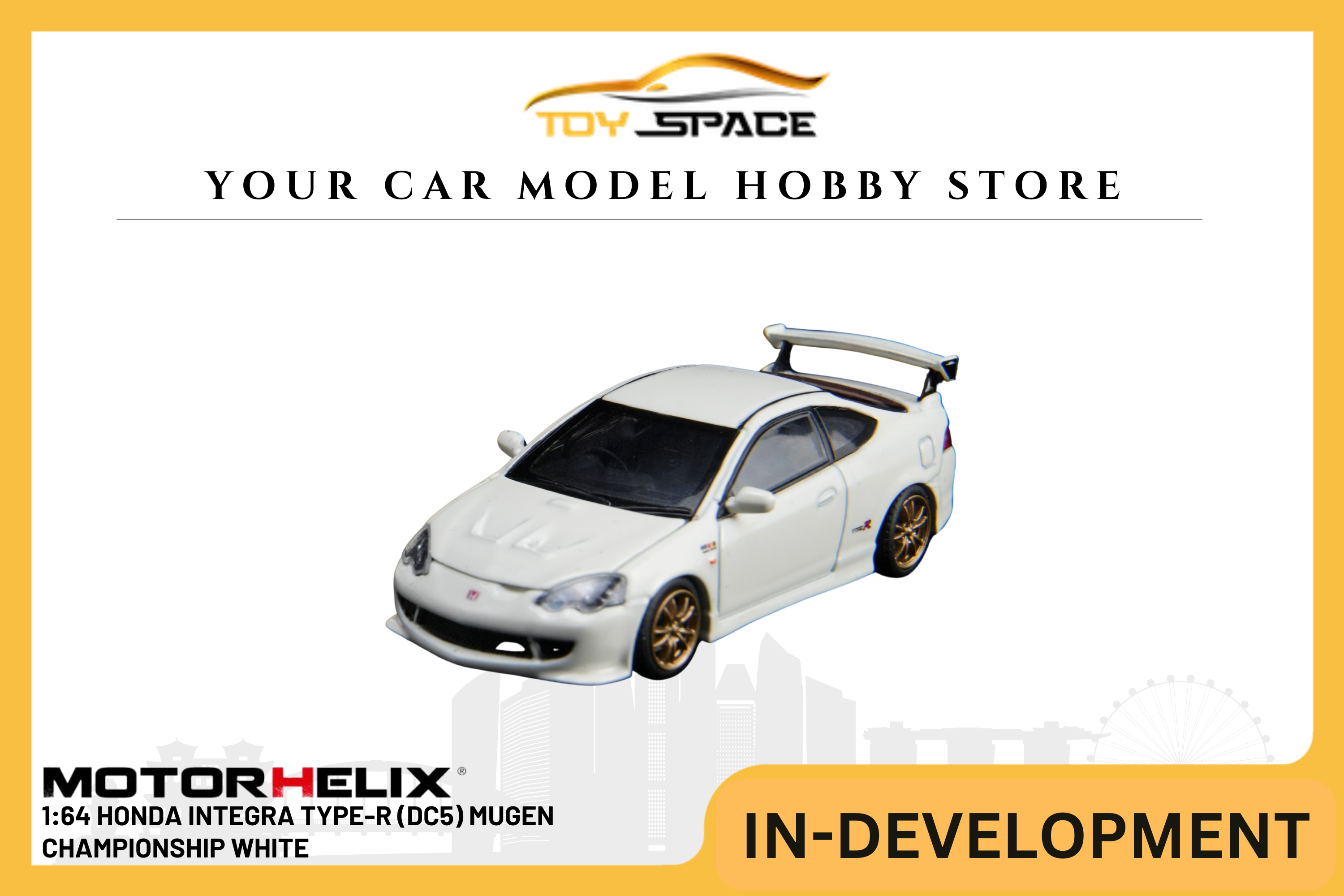 1/64 Mugen ホンダ Integra TYPER DC2 風 関村 改 1/64 Poprace Honda Integra Type R Mugen DC2 (White) Diecast Car