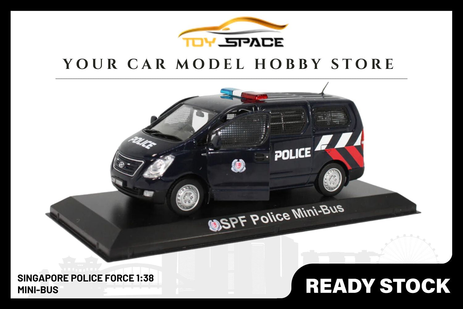 1:38 Singapore Police Mini-Bus Diecast Toy Space