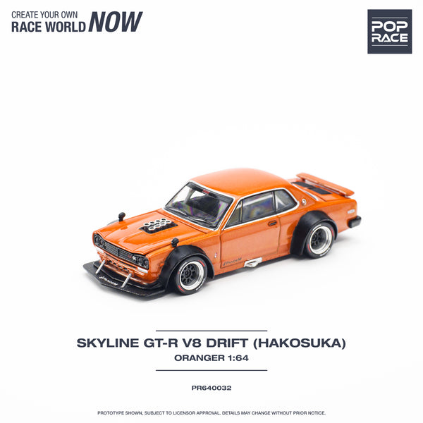 Pop Race 1/64 Skyline GT-R V8 Drift ( Hakosuka ) - Orange