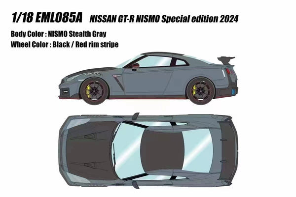 Make Up 1/18 Nissan GT-R Nismo Special Edition 2024 Nismo Stealth Gray [EML085]
