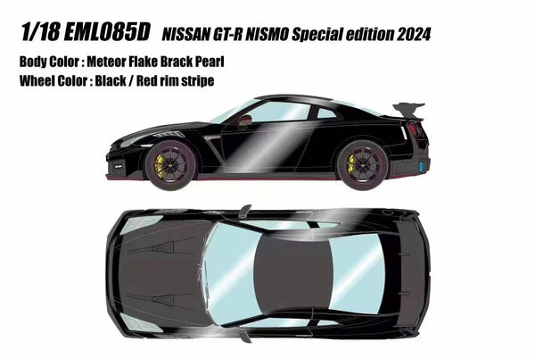 Make Up 1/18 Nissan GT-R Nismo Special Edition 2024 Meteor Flake Black Pearl [EML085]