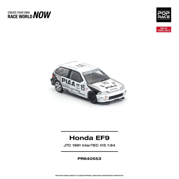 [POP RACE] 1:64 Honda Civic (EF9) #15 JTC 1991 InterTEC