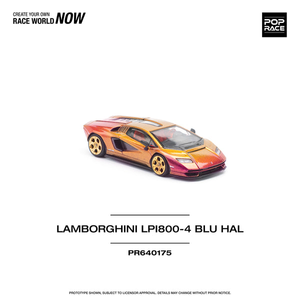 [POP RACE] 1:64 Lamborghini Countach LP 800-4 - Blu Hal