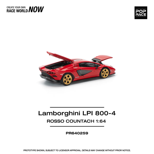 [POP RACE] 1:64 Lamborghini Countach LPI-800 - Rosso