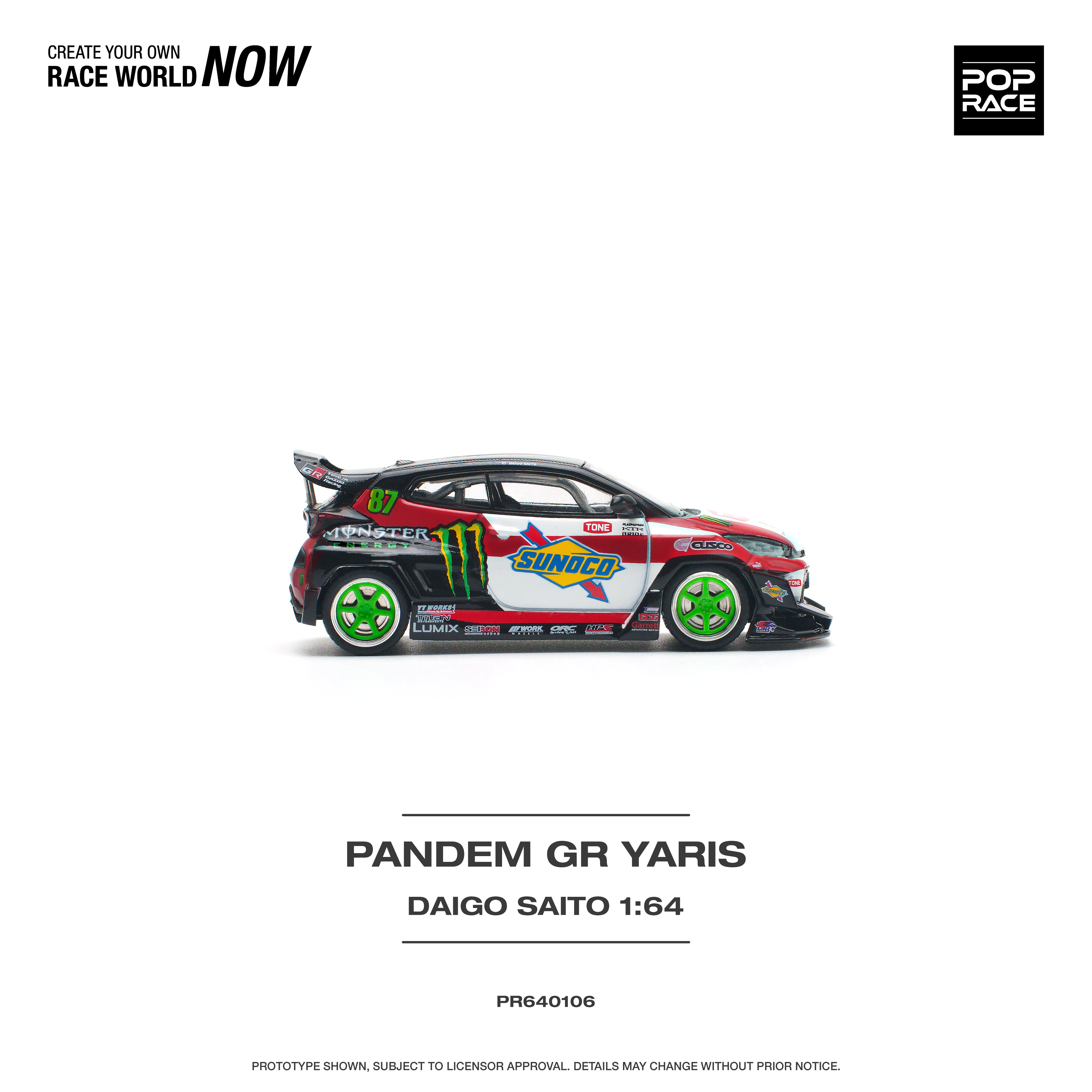 Pop Race 1/64 PANDEM GR Yaris Daigo Saito
