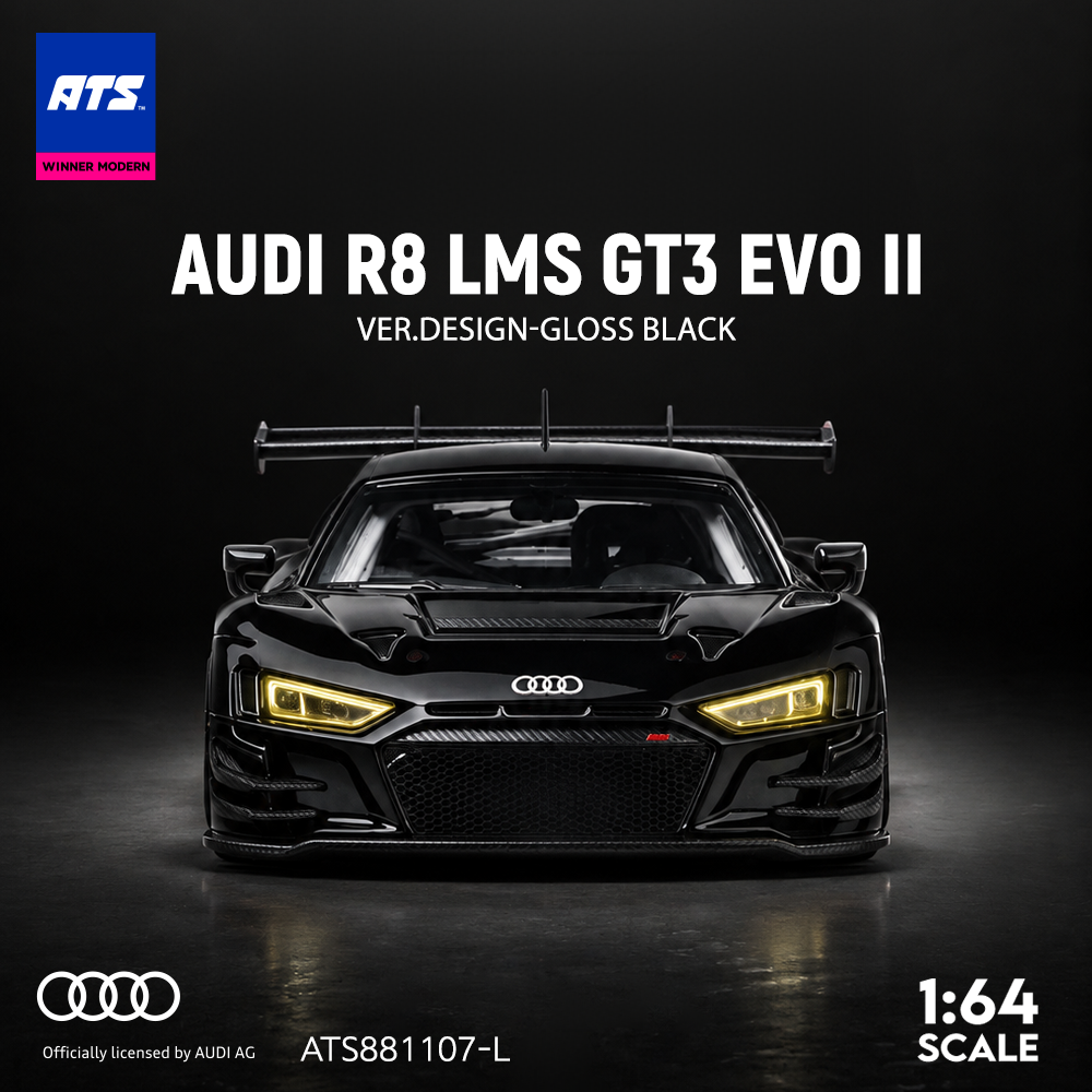 [ATS CAR MODEL] 1:64 Audi R8 LMS GT3 Evo II Gloss Black