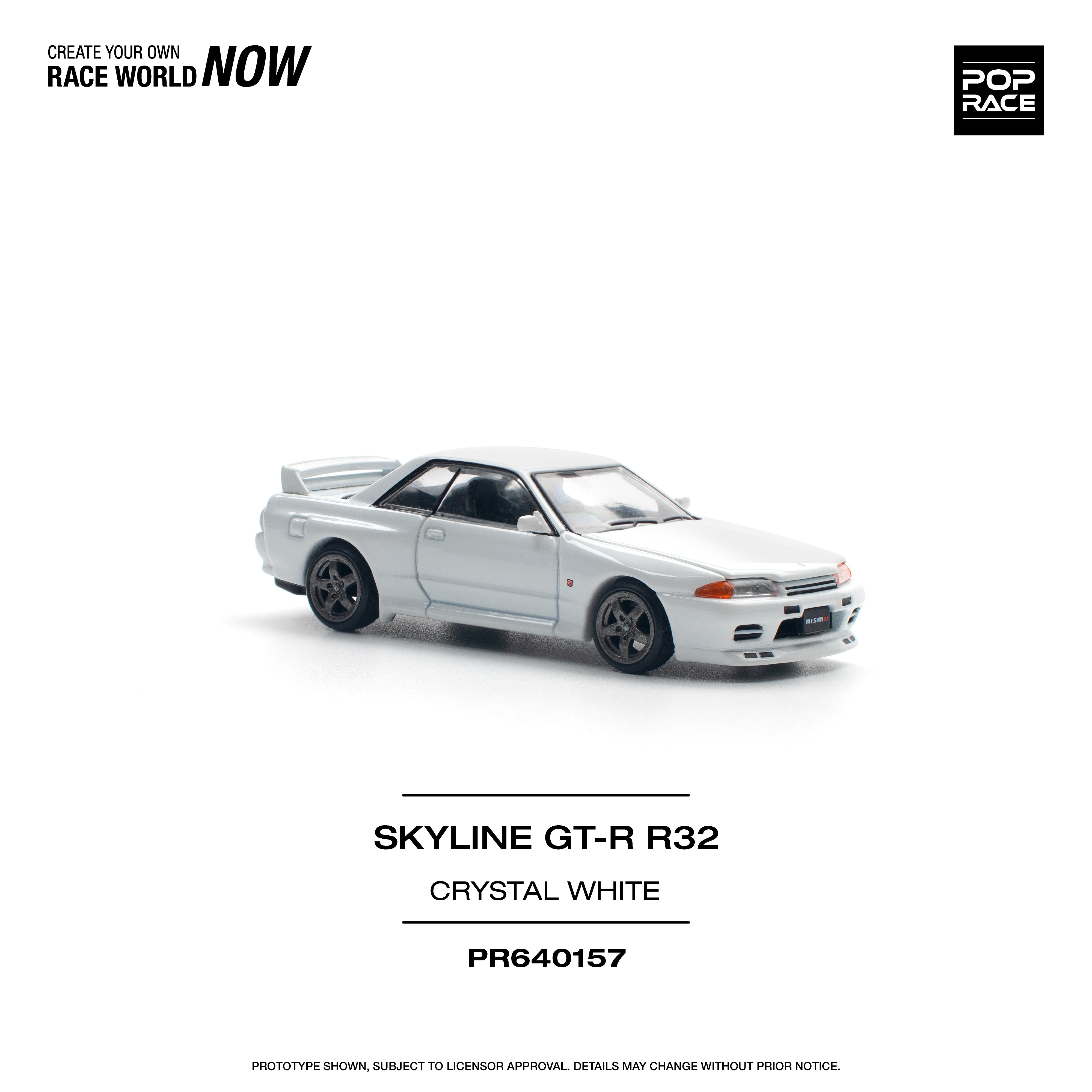 [POP RACE] 1:64 Nissan Skyline GT-R R32 - Crystal White