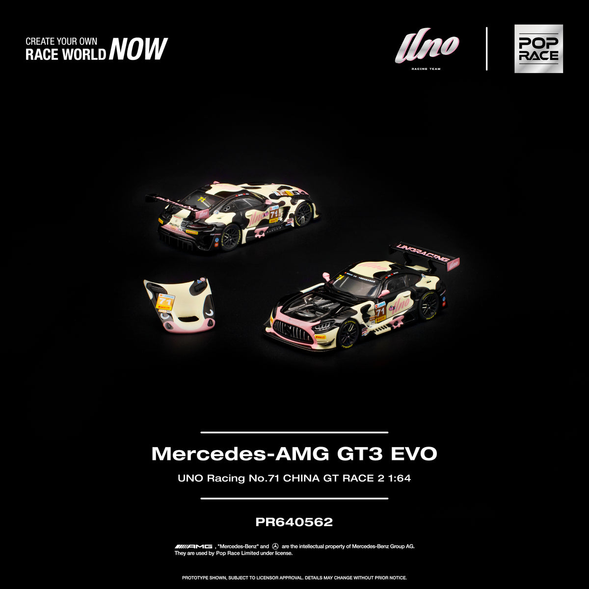 [POP RACE] 1:64 Mercedes-Amg GT3 Evo Uno Racing NO.71 China GT Race 2 "Mumu"