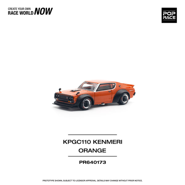 [POP RACE] 1:64 Skyline GT-R V8 Drift (Kenmeri) Orange