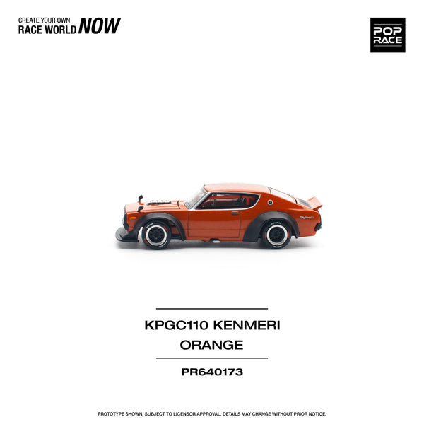 [POP RACE] 1:64 Skyline GT-R V8 Drift (Kenmeri) Orange