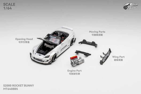 [MICRO TURBO] 1:64 S2000 Rocket Bunny Metallic White