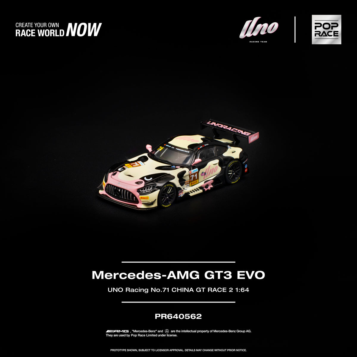 [POP RACE] 1:64 Mercedes-Amg GT3 Evo Uno Racing NO.71 China GT Race 2 "Mumu"