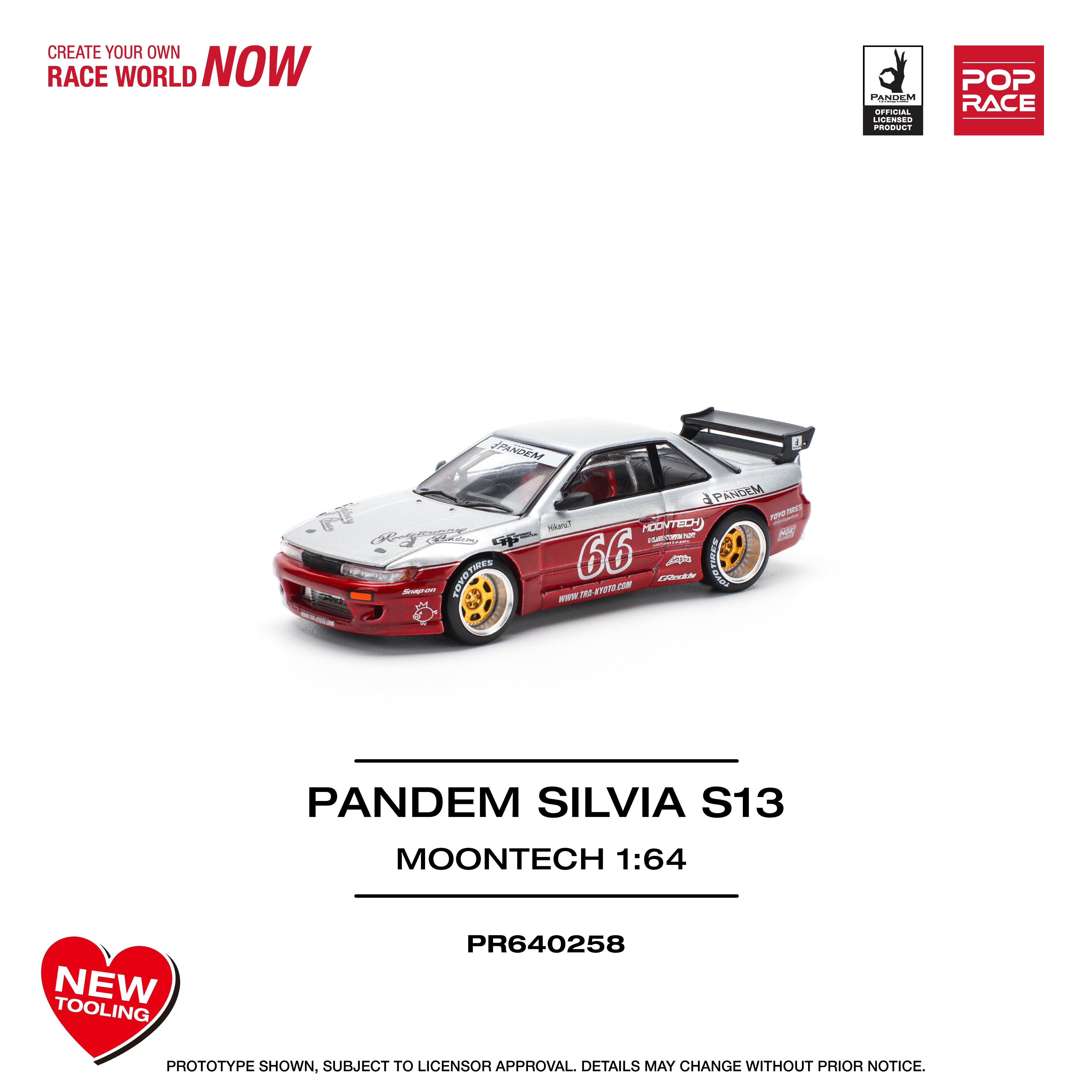 [POP RACE] 1:64 PANDEM Silvia S13 - Moontech Red