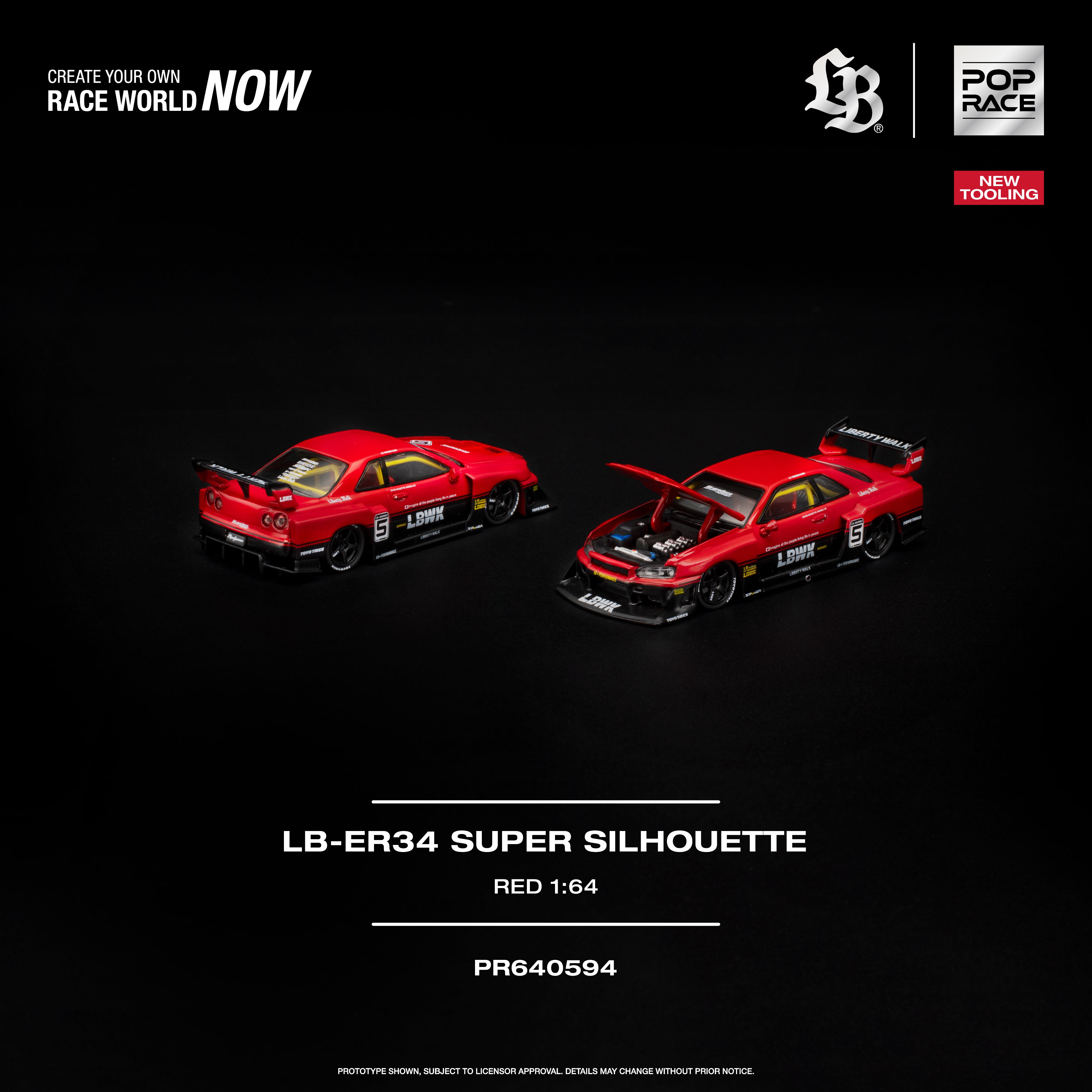 [POP RACE] 1:64 LB-ER34 Super Silhouette Red