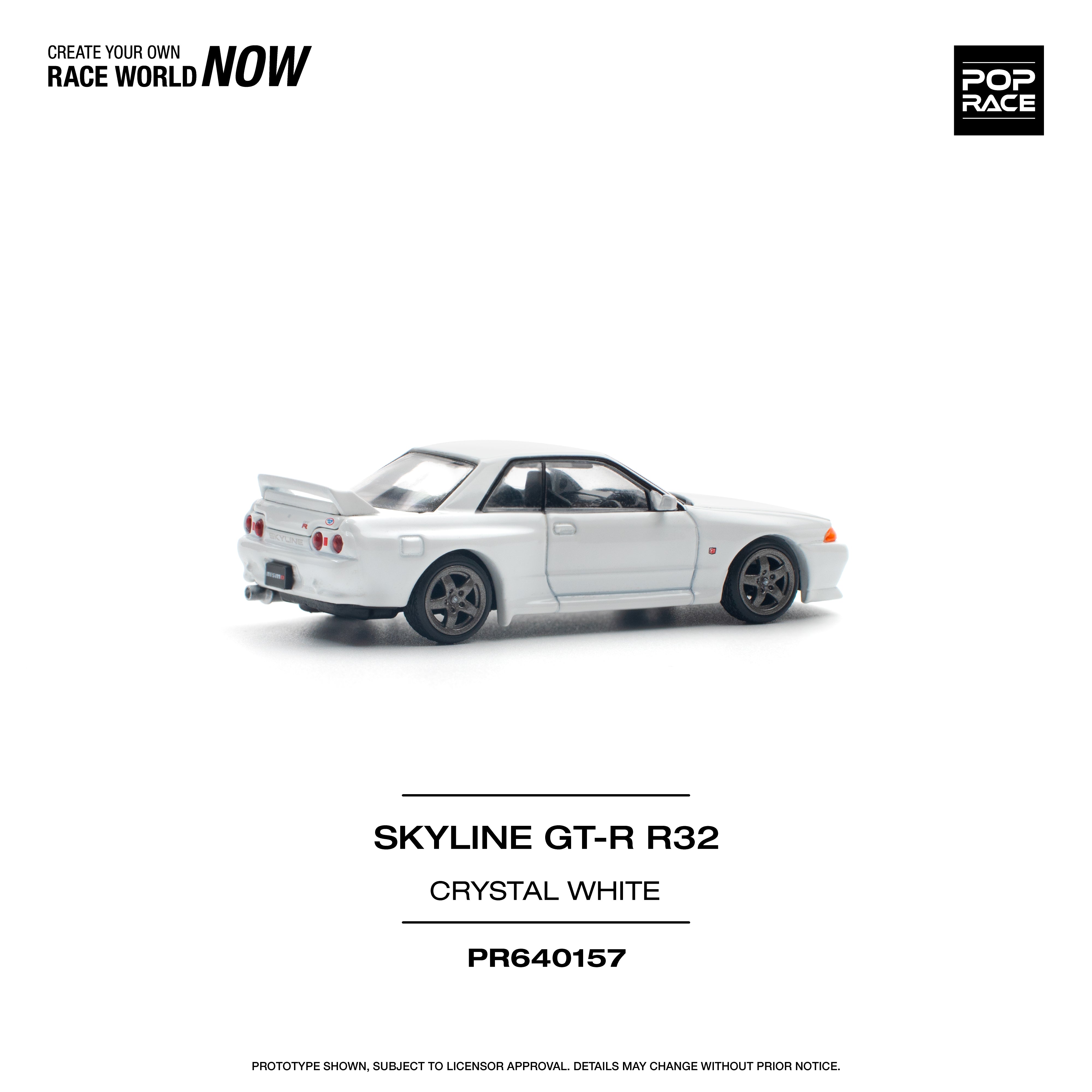 [POP RACE] 1:64 Nissan Skyline GT-R R32 - Crystal White