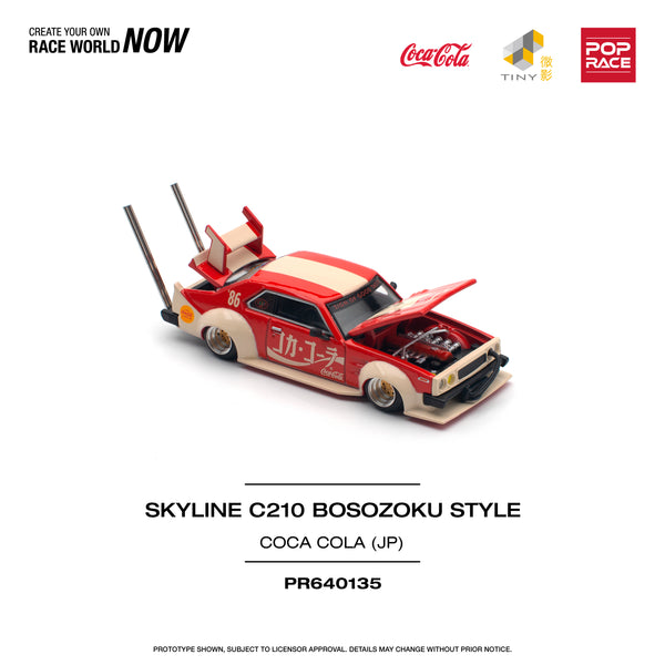 [POP RACE] 1:64 Nissan Skyline C210 Kaido Racer (Bosozoku Style) - Coca Cola JP