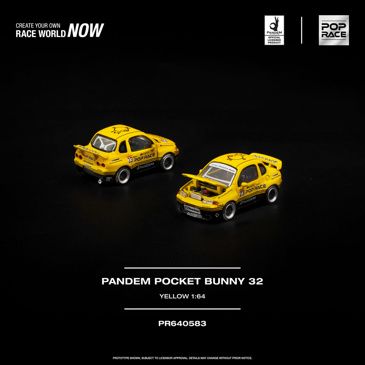 [POP RACE] 1:64 Pandem Pocket Bunny 32 Yellow