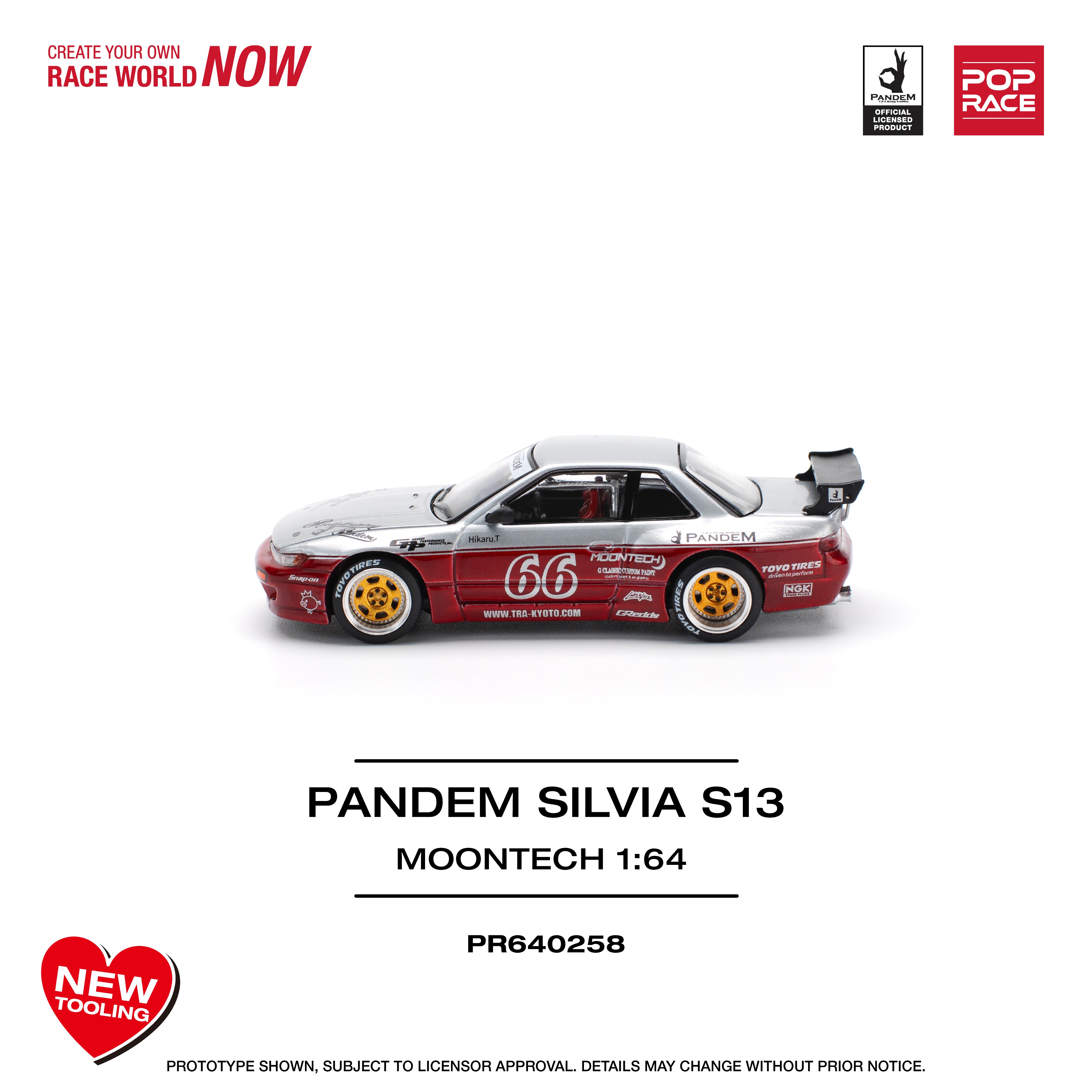 [POP RACE] 1:64 PANDEM Silvia S13 - Moontech Red