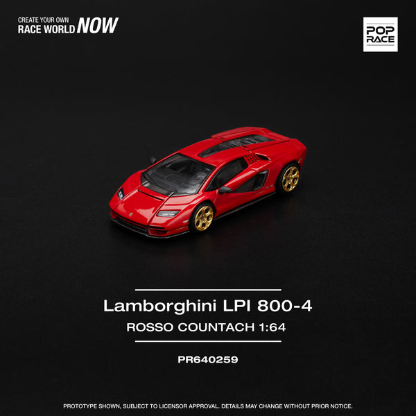 [POP RACE] 1:64 Lamborghini Countach LPI-800 - Rosso