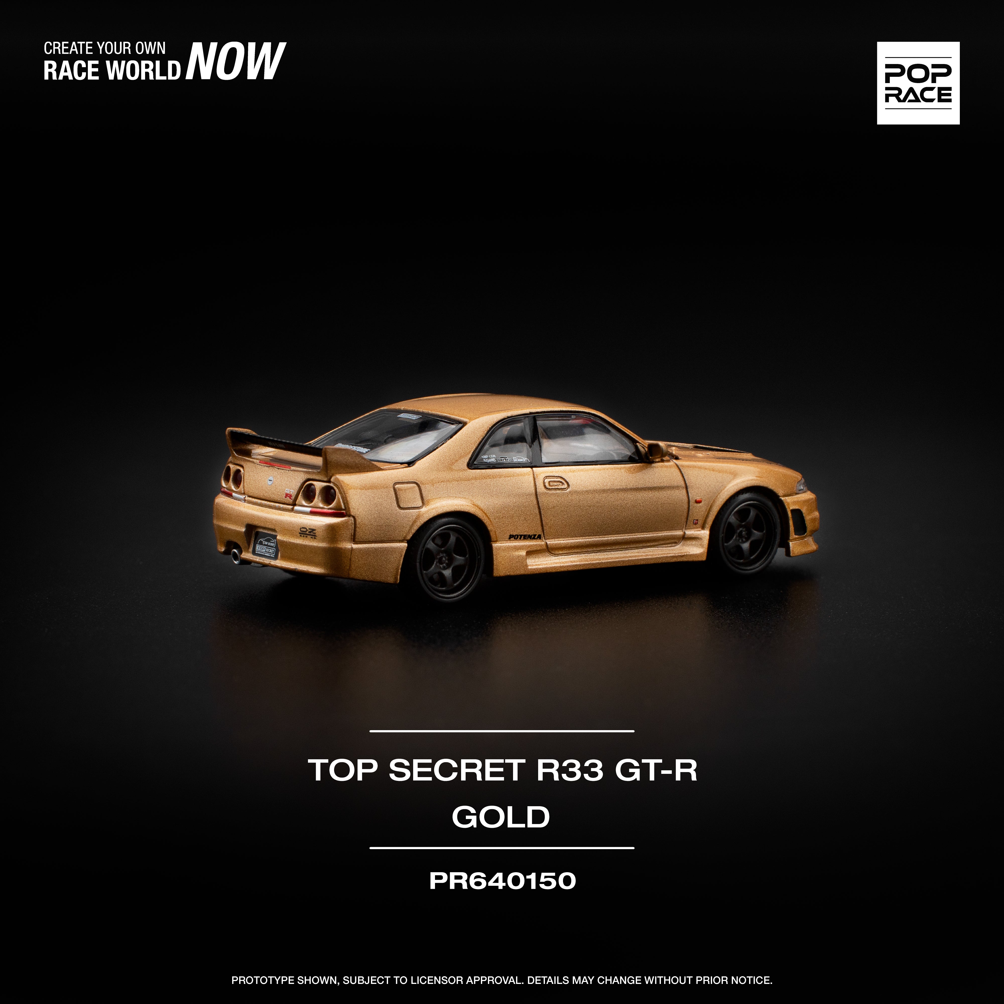 [POP RACE] 1:64 Top Secret GT-R R33 Gold