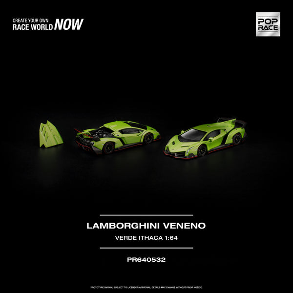 [POP RACE] 1:64 Lamborghini Veneno Verde Ithaca