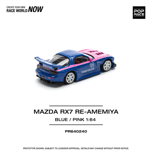 [POP RACE] 1:64 Mazda RX7 Re-Amemiya - Blue/Pink