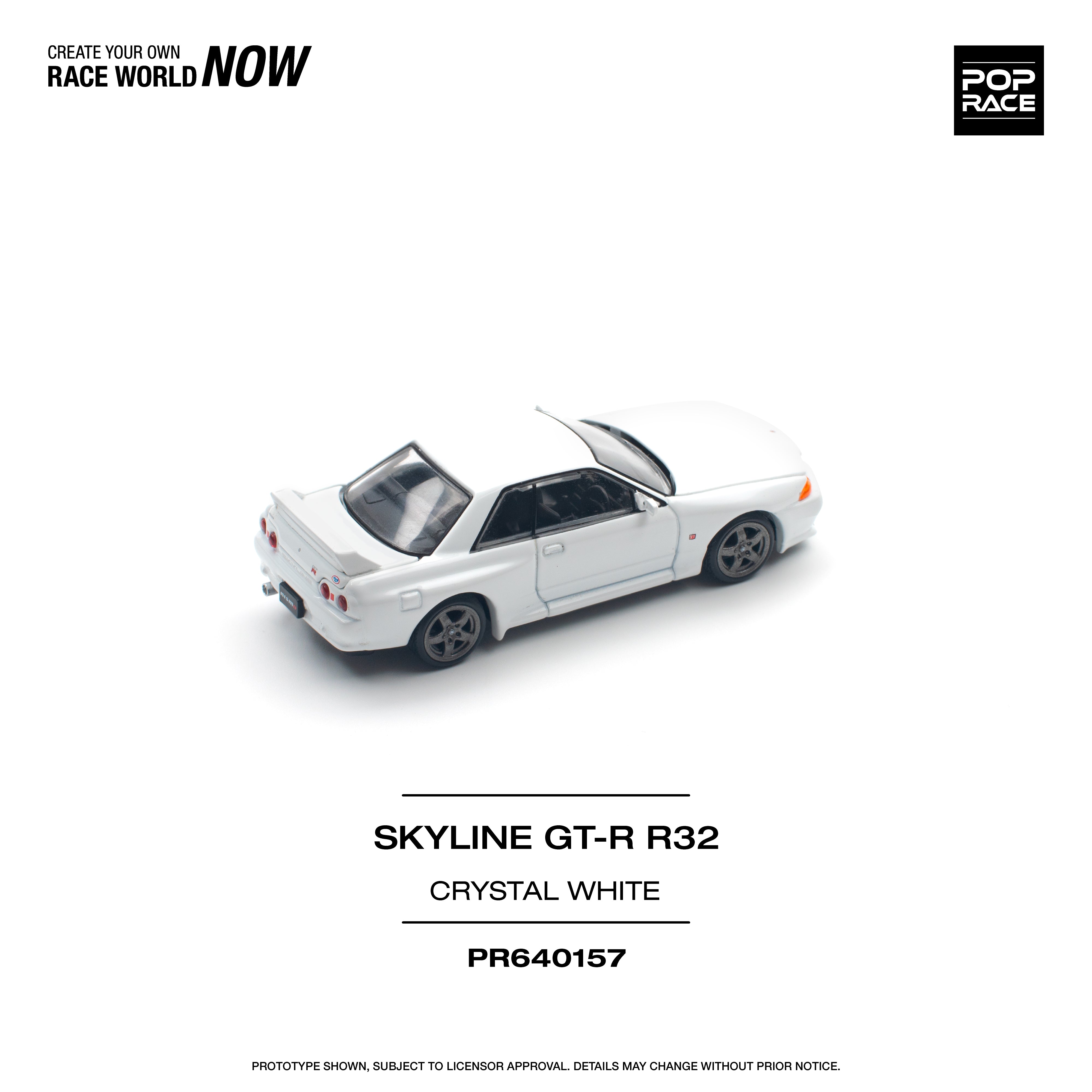 [POP RACE] 1:64 Nissan Skyline GT-R R32 - Crystal White