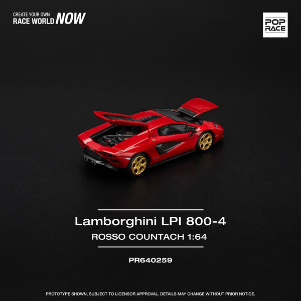 [POP RACE] 1:64 Lamborghini Countach LPI-800 - Rosso