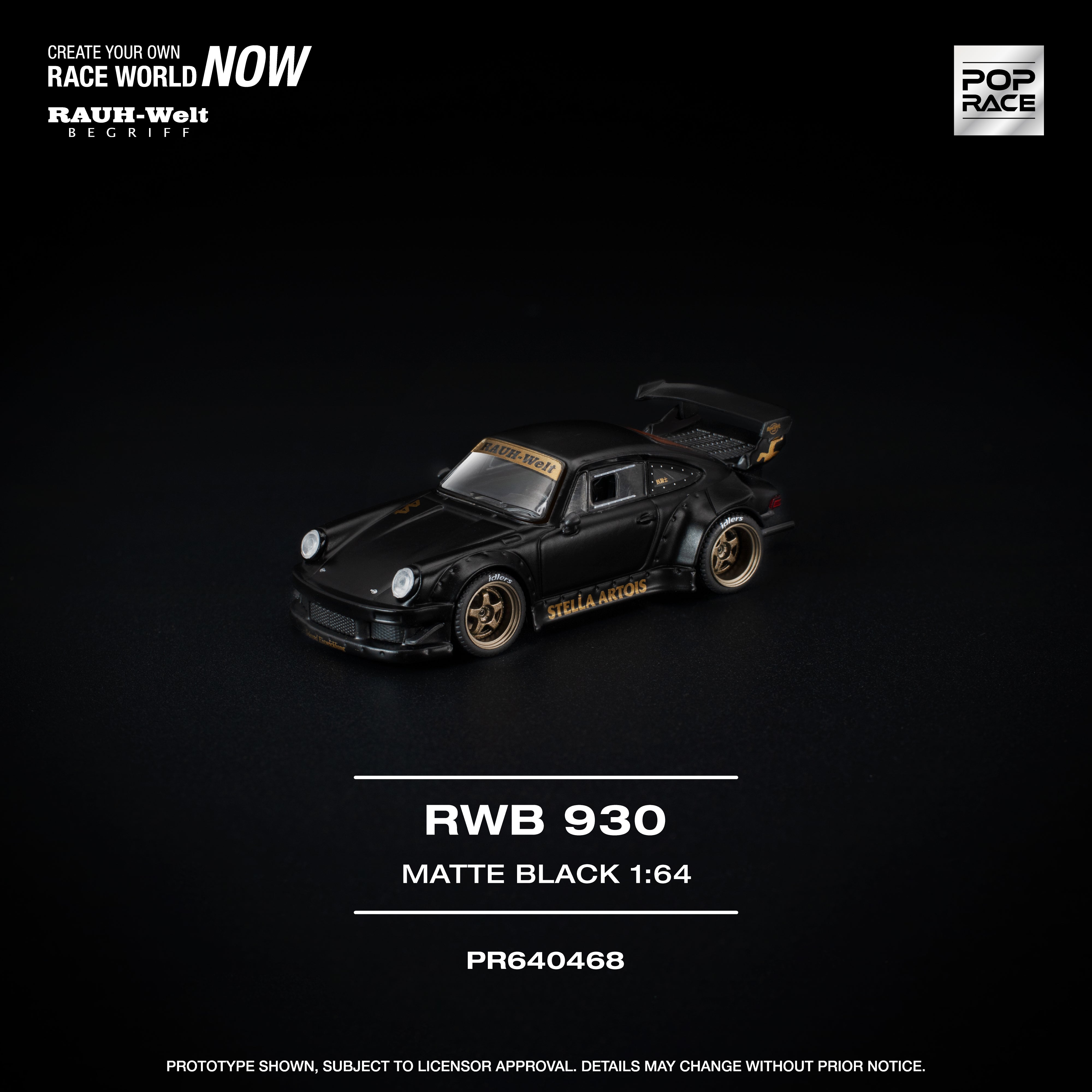 [POP RACE] 1:64 RWB 930 Matte Black 