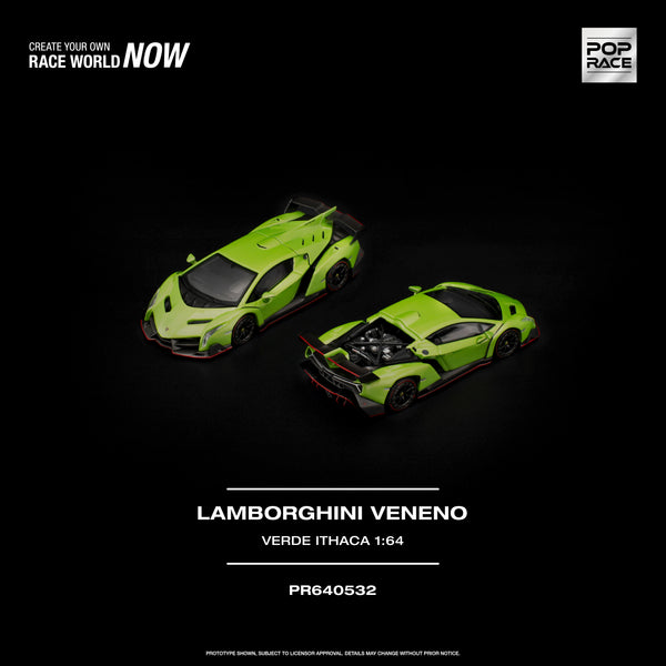 [POP RACE] 1:64 Lamborghini Veneno Verde Ithaca