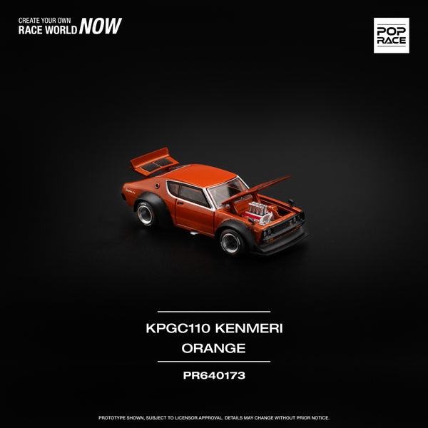 [POP RACE] 1:64 Skyline GT-R V8 Drift (Kenmeri) Orange