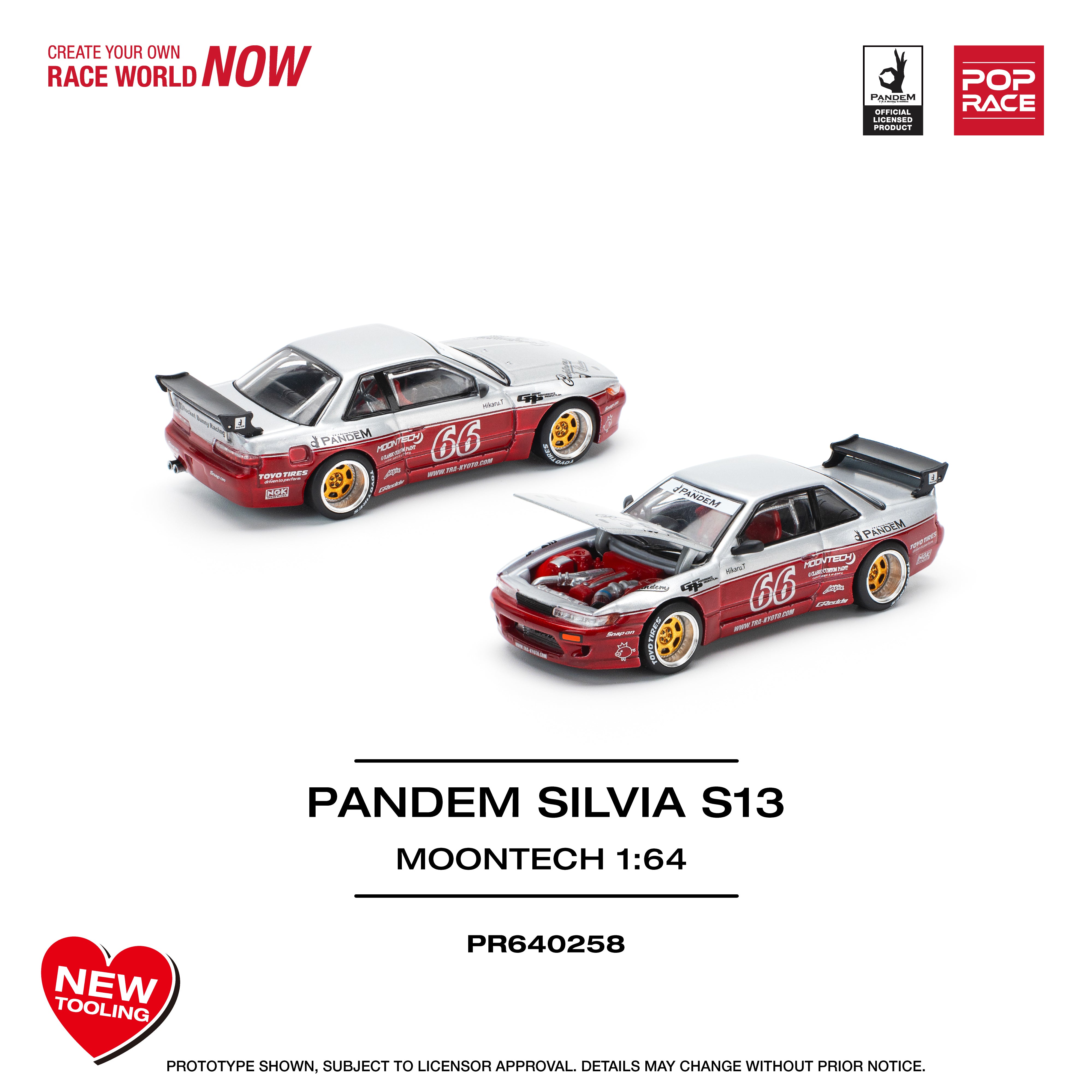 [POP RACE] 1:64 PANDEM Silvia S13 - Moontech Red