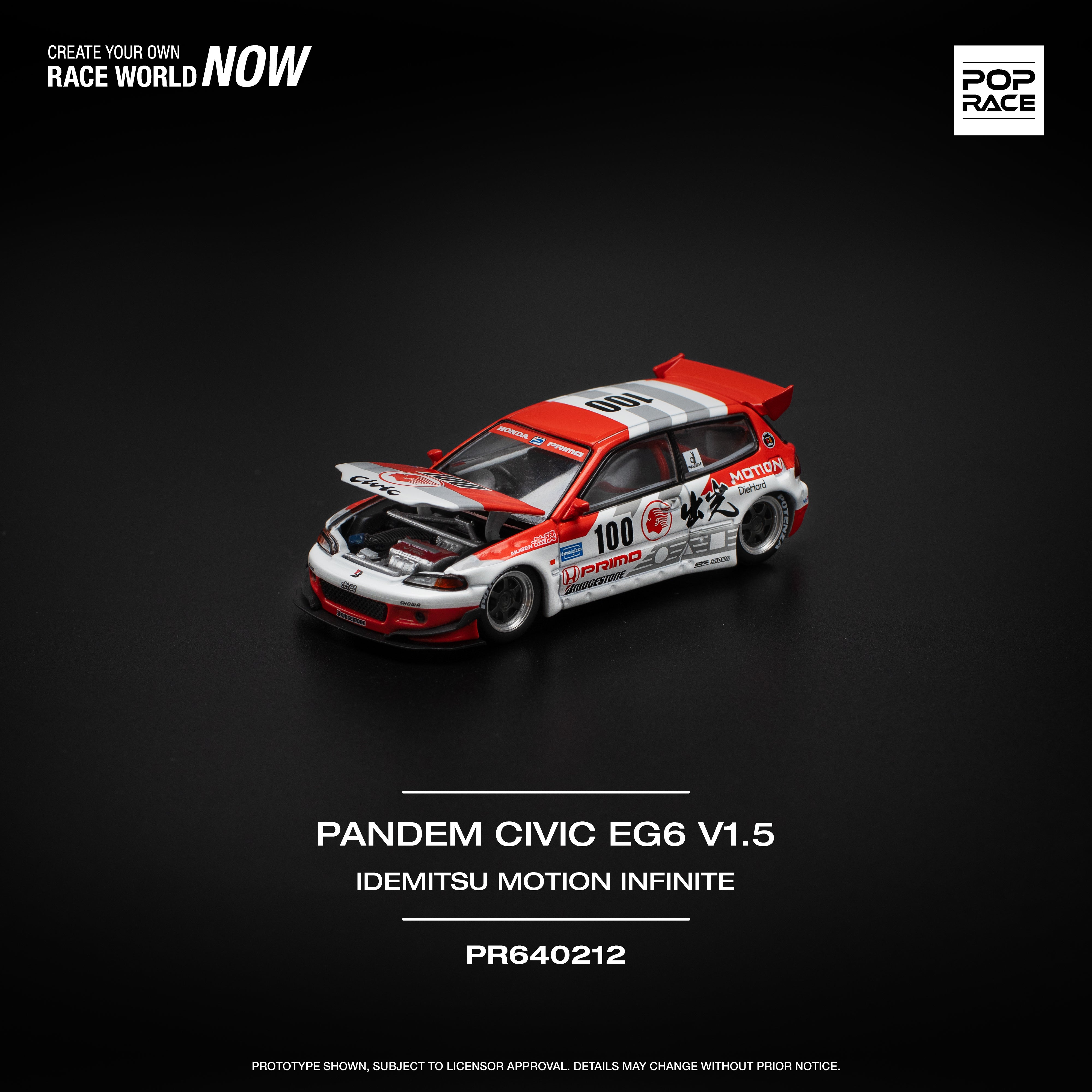 [POP RACE] 1:64 Pandem Civic EG6 V1.5 Idemitsu Motion Infinite