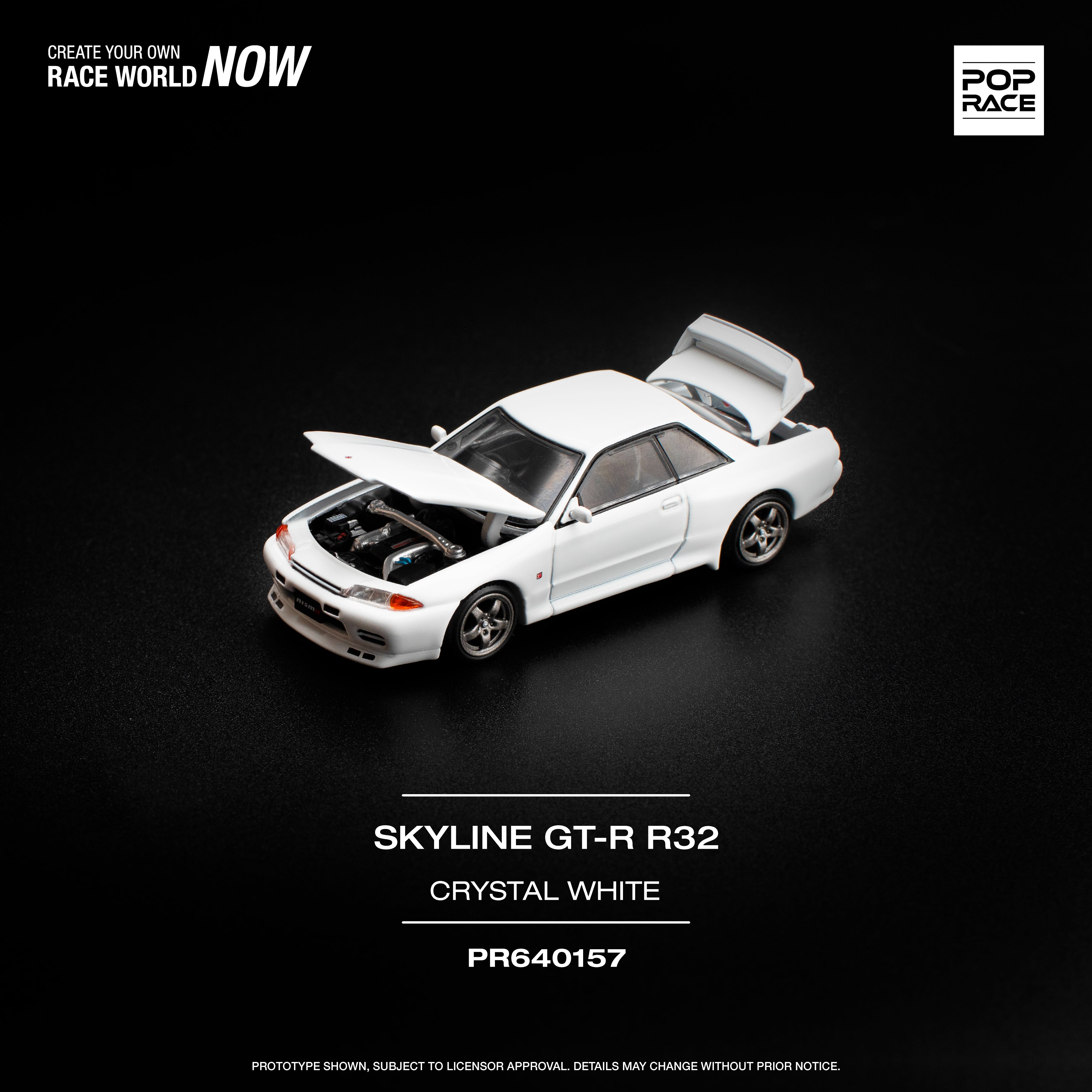 [POP RACE] 1:64 Nissan Skyline GT-R R32 - Crystal White