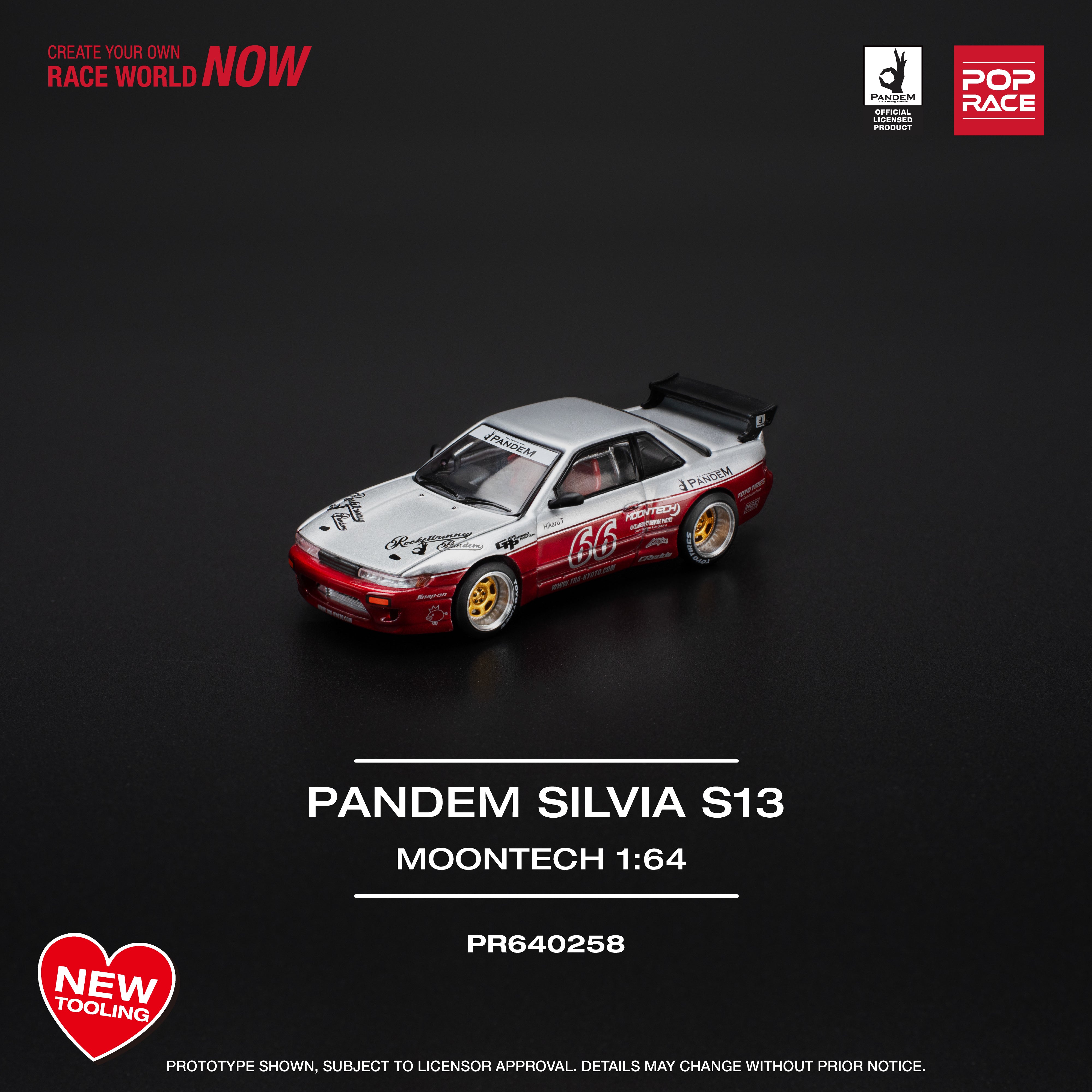 [POP RACE] 1:64 PANDEM Silvia S13 - Moontech Red