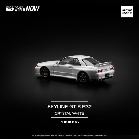 [POP RACE] 1:64 Nissan Skyline GT-R R32 - Crystal White - Toy Space Diecast Online Store Singapore