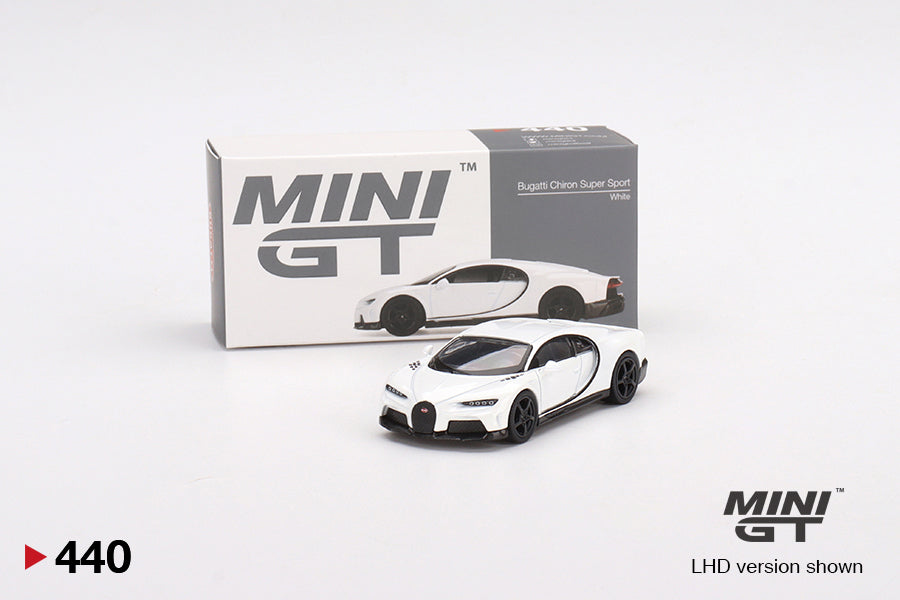 Mini GT Bugatti Chiron Super Sport White (LHD) - Toy Space Diecast Online Store Singapore