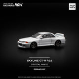 [POP RACE] 1:64 Nissan Skyline GT-R R32 - Crystal White - Toy Space Diecast Online Store Singapore