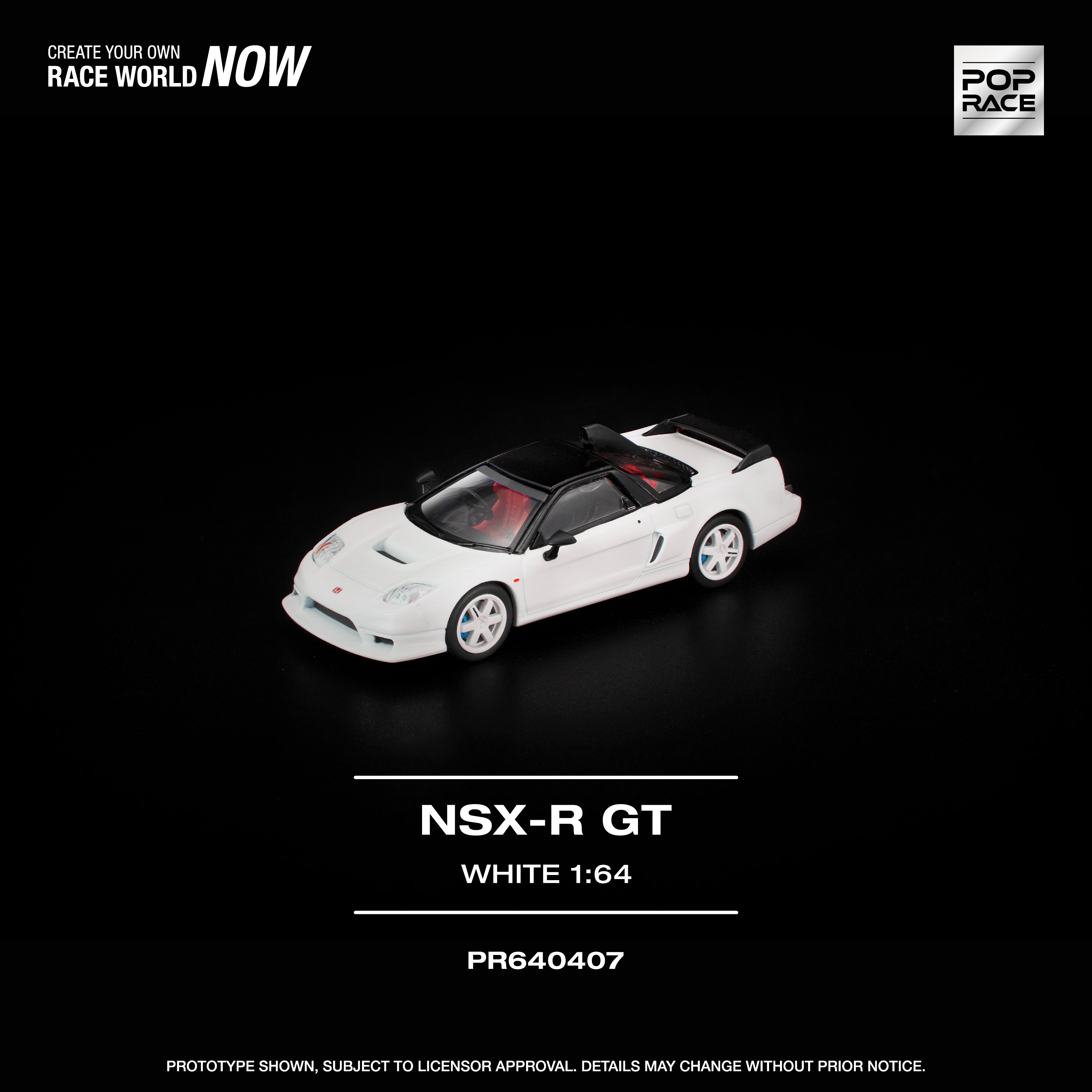 [POP RACE] 1:64 Honda NSX-R GT White