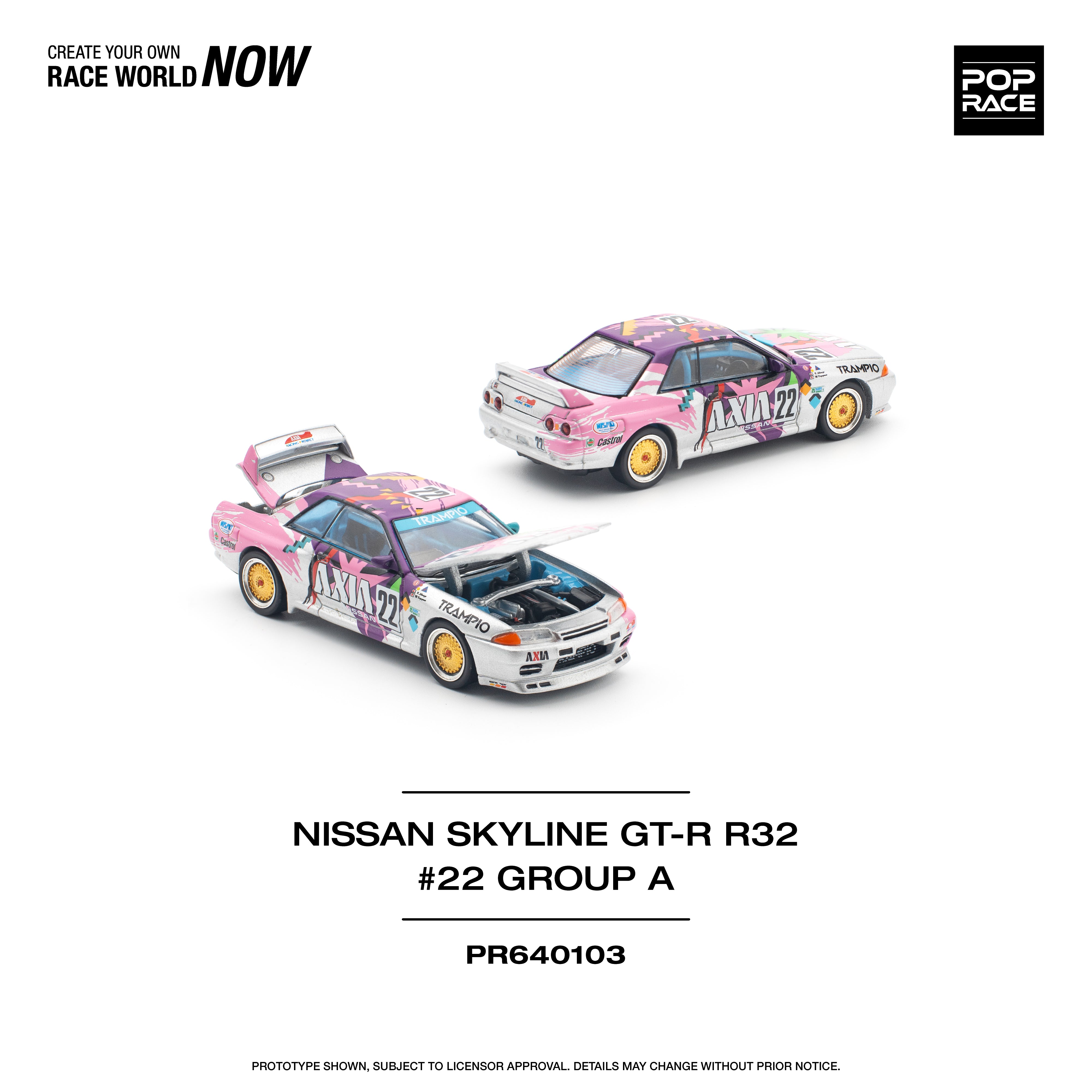 [POP RACE] 1:64 Nissan Skyline GT-R R32 #22 Axia Group A