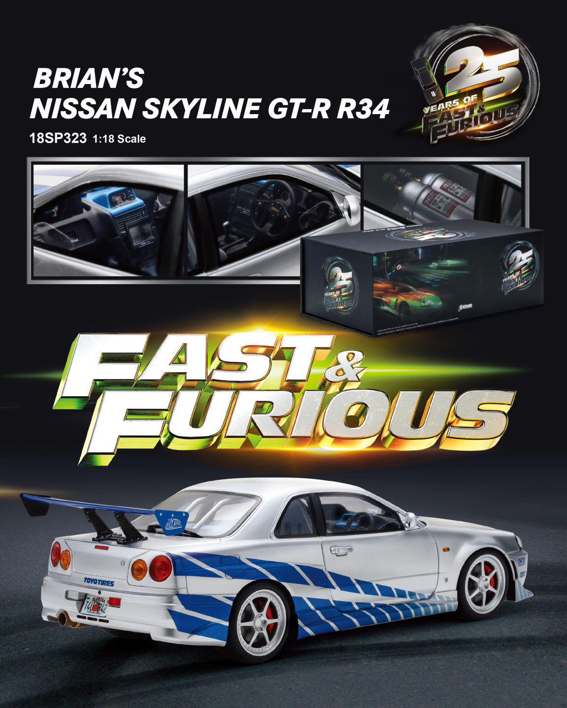 [SPARK] 1:18 Nissan GT-R R34 Fast and Furious