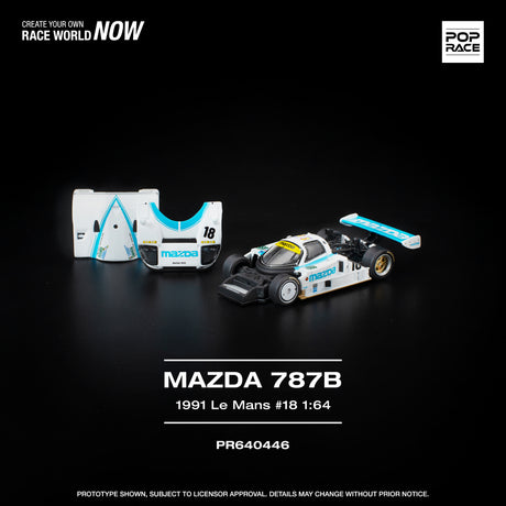 [POP RACE] 1:64 Mazda 787B 1991 Le Mans 24HRS #18 - Toy Space Diecast Online Store Singapore