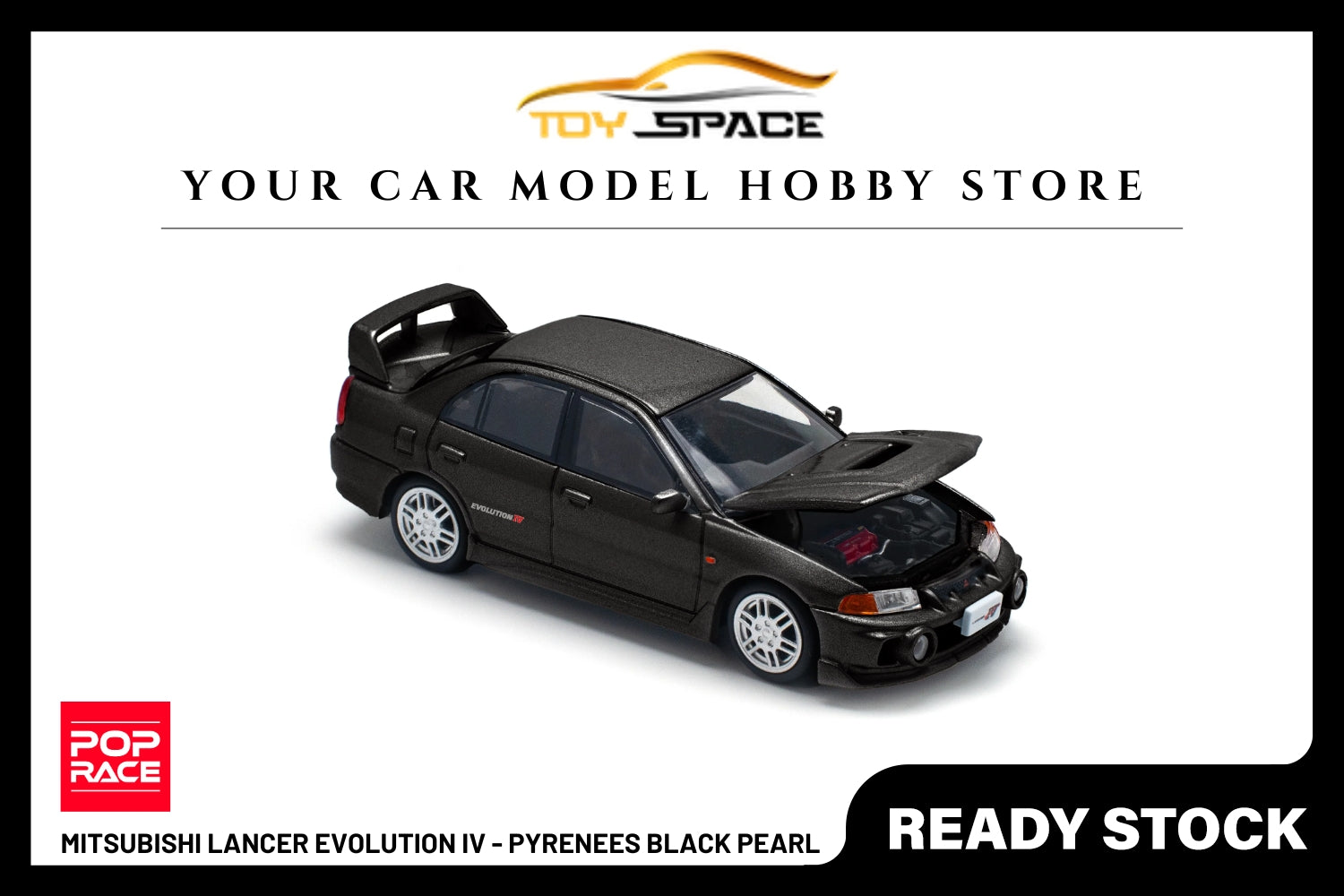 [POP RACE] 1:64 Mitsubishi Lancer Evolution IV - Pyrenees Black Pearl