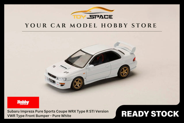 [HOBBY JAPAN] 1:64 Subaru Impreza Pure Sports Coupe WRX Type R STI Version VWR Type Front Bumper - Pure White - Toy Space Diecast Online Store Singapore