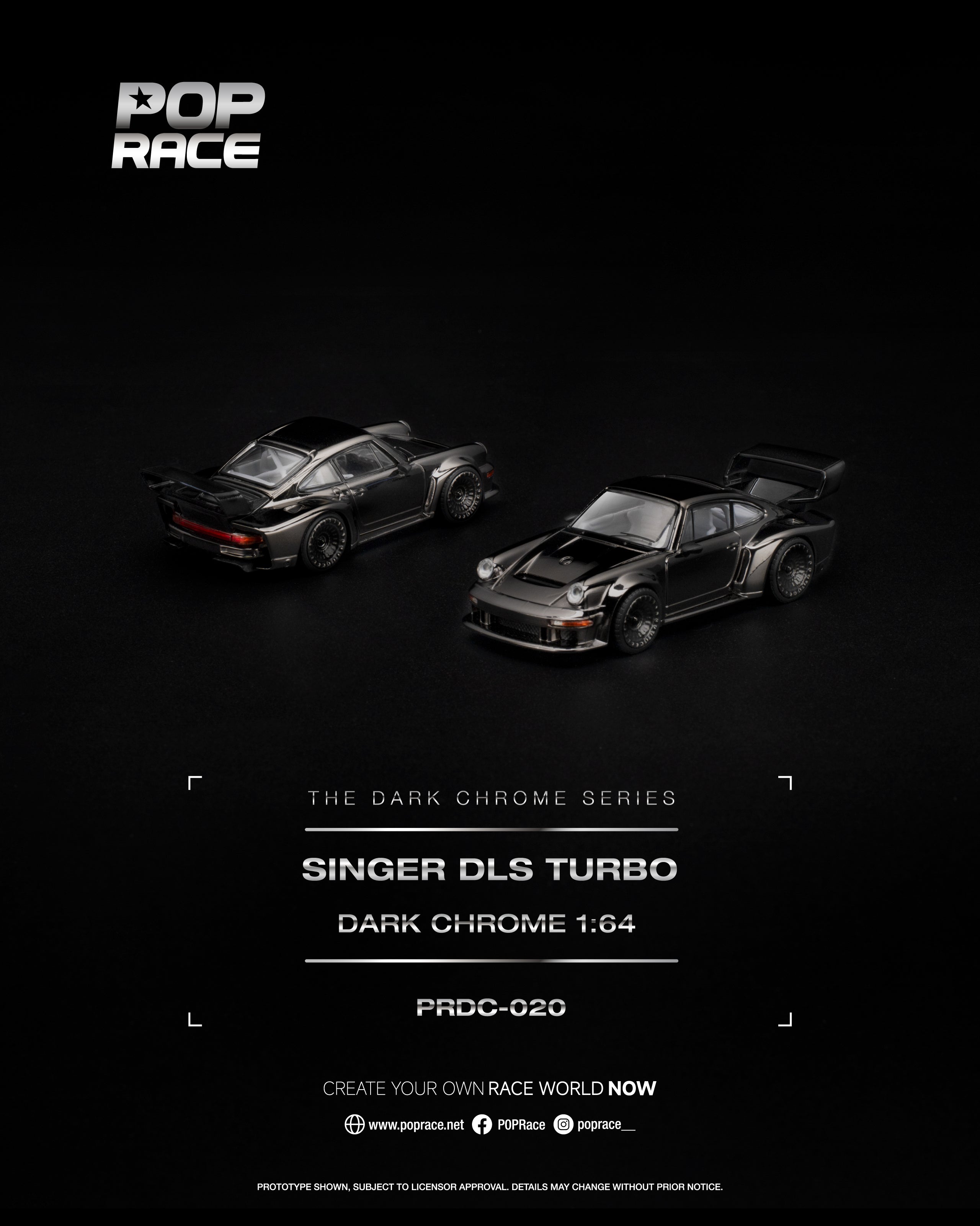 [POP RACE] 1:64 Singer DLS Turbo Dark Chrome