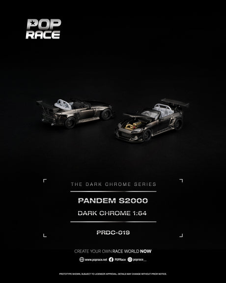 [POP RACE] 1:64 Pandem S2000 Dark Chrome - Toy Space Diecast Online Store Singapore